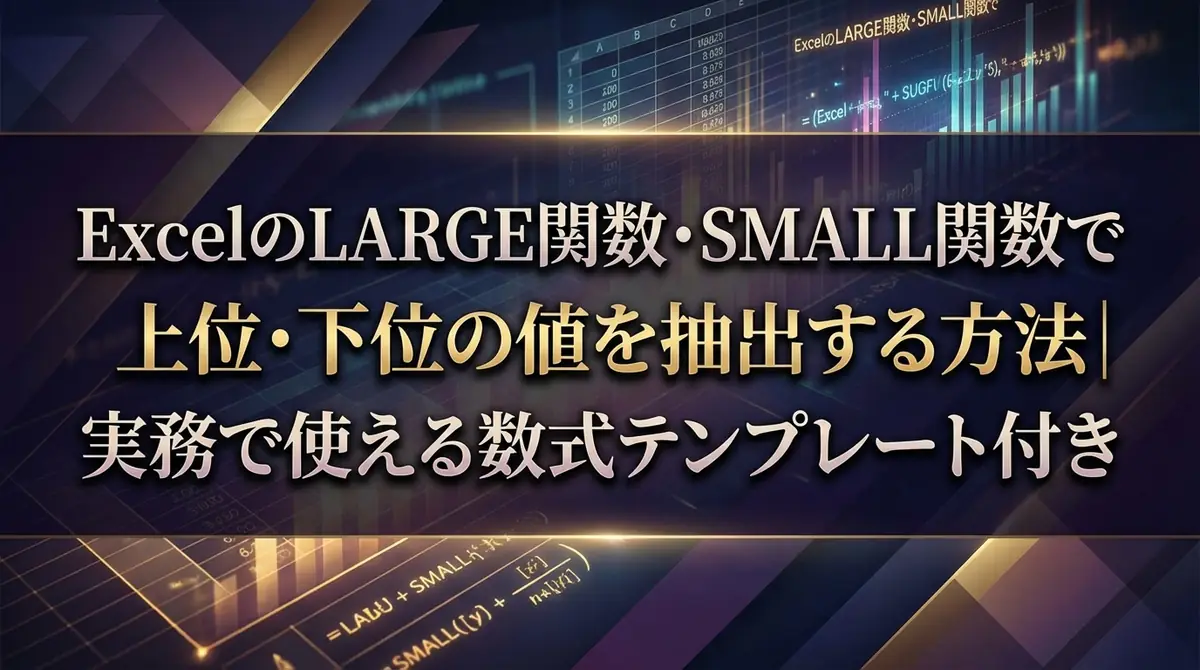 ExcelのLARGE関数・SMALL関数で上位・下位の値を抽出する方法｜実務で使える数式テンプレート付き