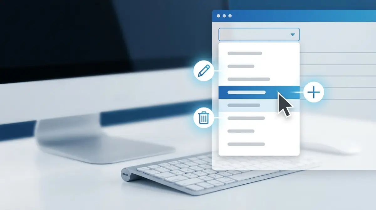 プルダウンの編集・追加・削除方法