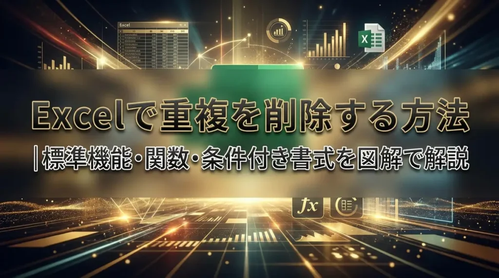 Excelで重複を削除する方法4選｜標準機能・関数・条件付き書式を図解で解説
