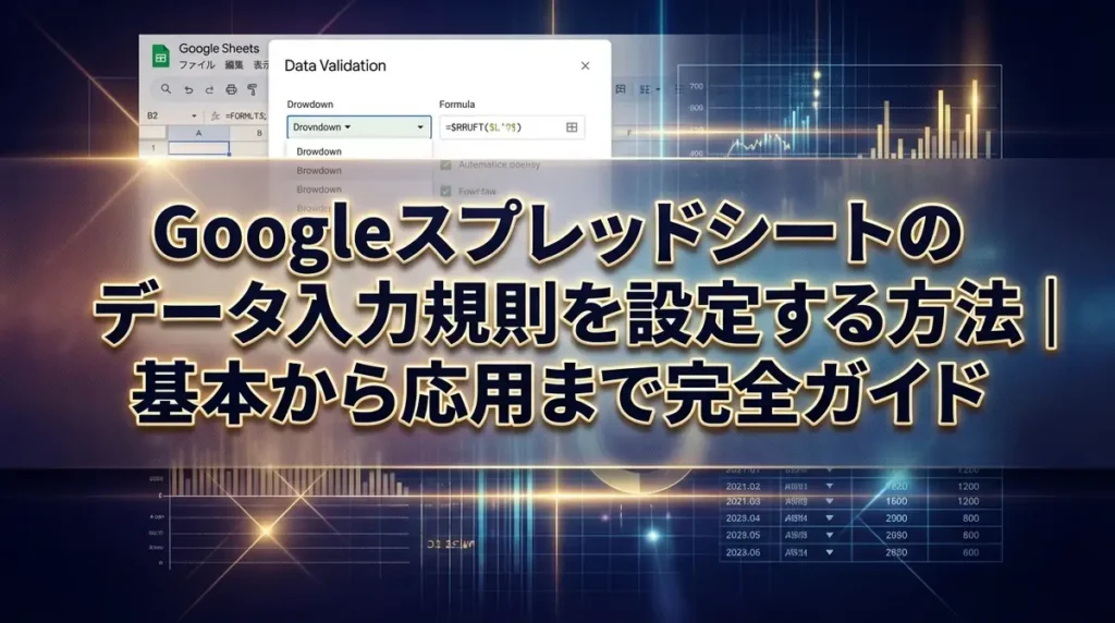 Googleスプレッドシートのデータ入力規則を設定する方法｜基本から応用まで完全ガイド